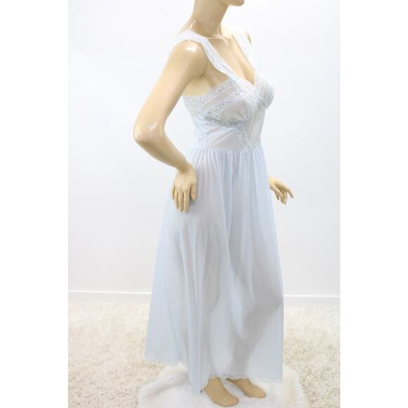 Vintage 1950s Snowdon Tailleur Long Nightgown Lace Fitted size 34 Whimsygoth - Picture 4 of 9